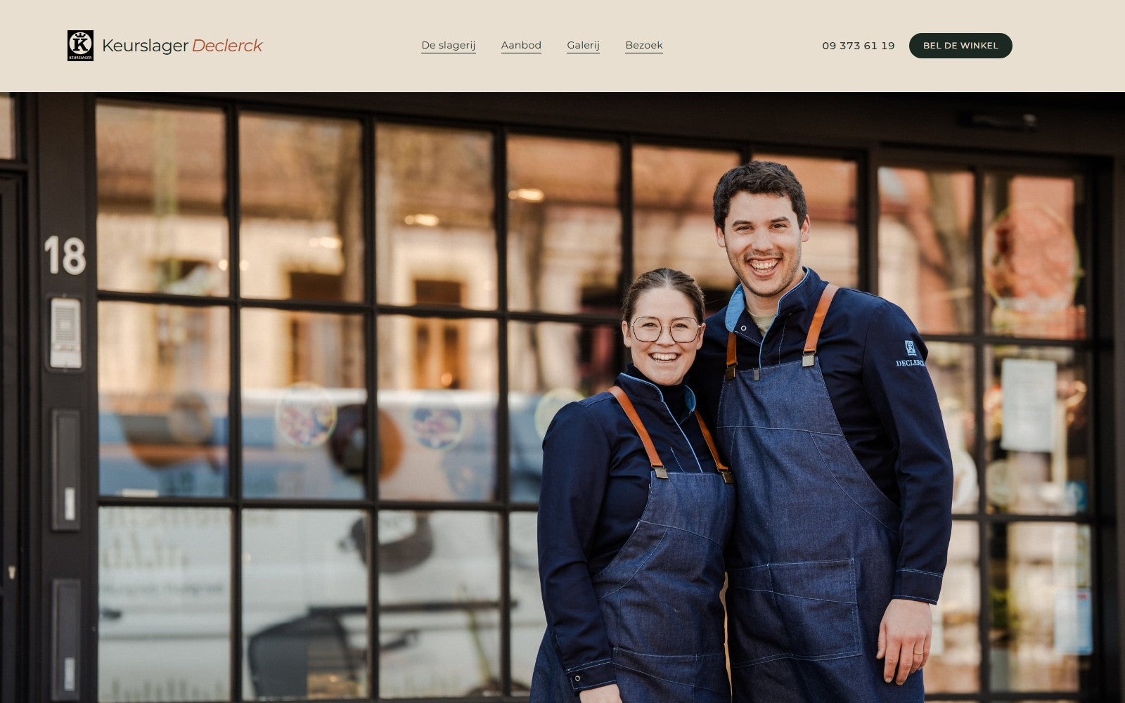 Screenshot van keurslager-declerck-site.vercel.app